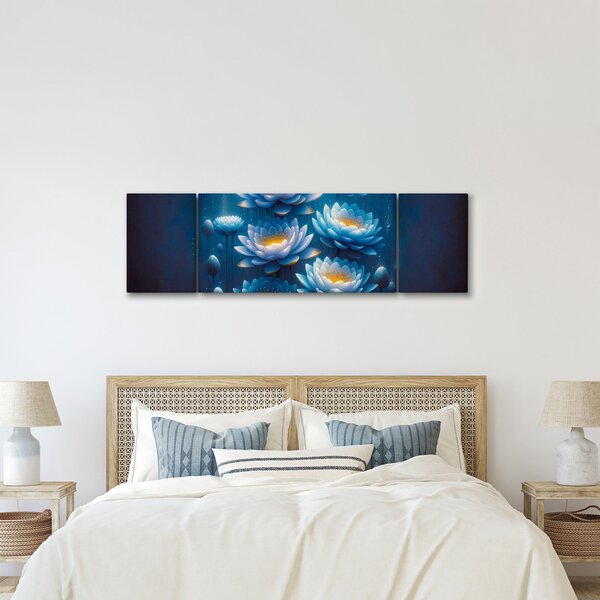 Obraz - Lilie wodne pod powierzchnią (170x50 cm)