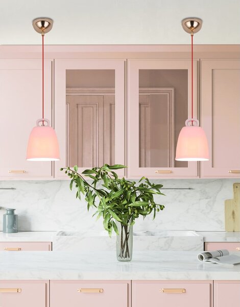 Różowy żyrandol dziecięcy z ceramicznym kloszem Sewilla – Candellux Lighting