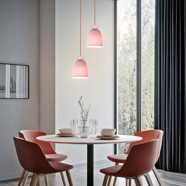 Różowy żyrandol dziecięcy z ceramicznym kloszem Sewilla – Candellux Lighting