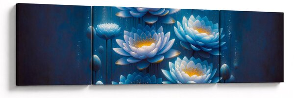 Obraz - Lilie wodne pod powierzchnią (170x50 cm)
