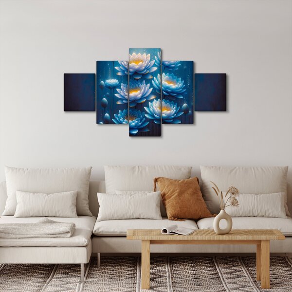 Obraz - Lilie wodne pod powierzchnią (125x70 cm)