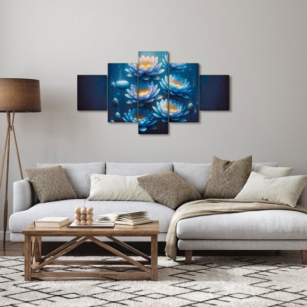 Obraz - Lilie wodne pod powierzchnią (125x70 cm)