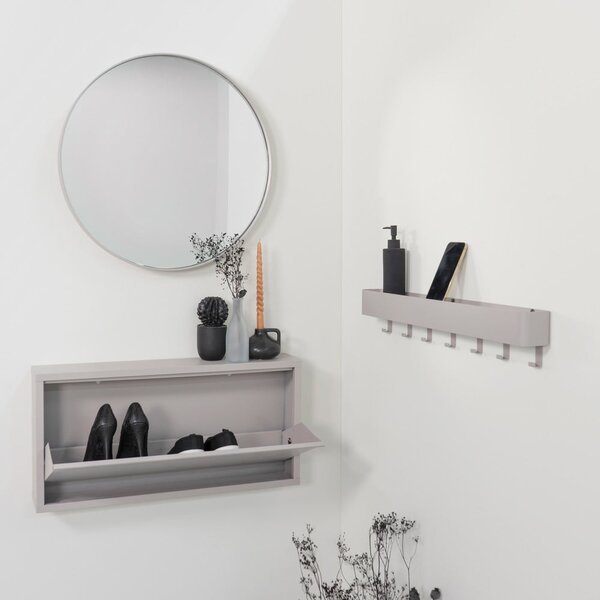 Szarobrązowa metalowa uchylna szafka na buty 75x37,5x12,5 cm Billy – Spinder Design