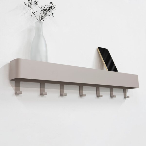 Szarobrązowy metalowy wieszak ścienny z półką 72 cm Dax Play – Spinder Design