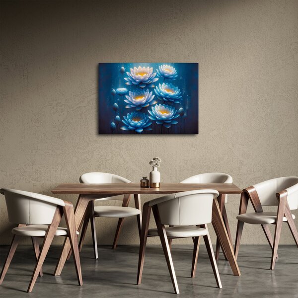 Obraz - Lilie wodne pod powierzchnią (70x50 cm)