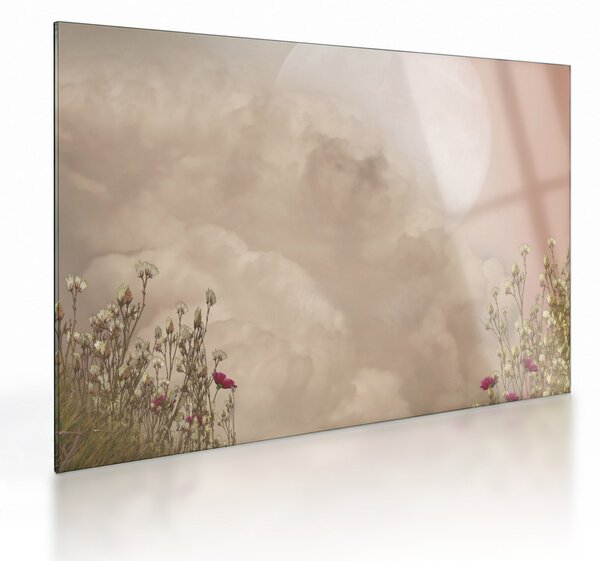 Obraz na szkle - Różowa pełnia księżyca (70x50 cm)