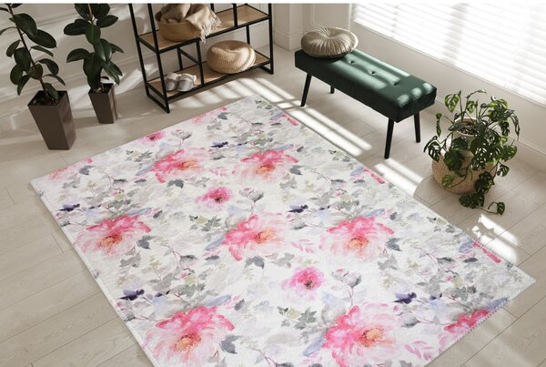 Różowo-kremowy dywan odpowiedni do prania 80x150 cm Pink Garden – Vitaus