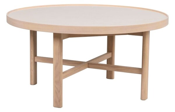 Naturalny okrągły stolik z ceramicznym blatem 90x90 cm Marsden – Rowico