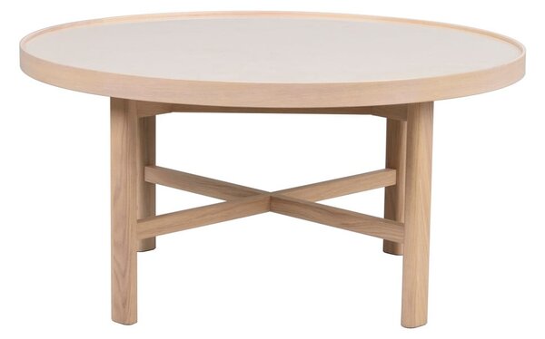 Naturalny okrągły stolik z ceramicznym blatem 90x90 cm Marsden – Rowico