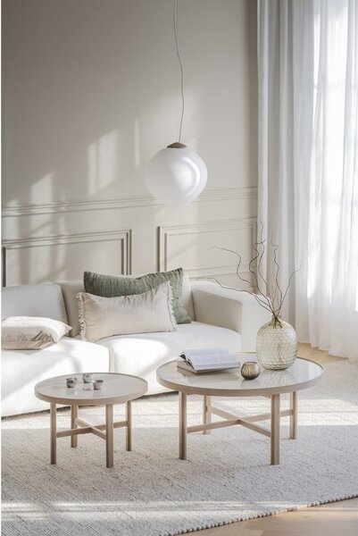 Naturalny okrągły stolik z ceramicznym blatem 90x90 cm Marsden – Rowico