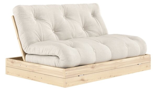 Beżowa lniana rozkładana sofa 145 cm Flip – Karup Design
