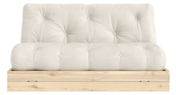 Beżowa lniana rozkładana sofa 145 cm Flip – Karup Design