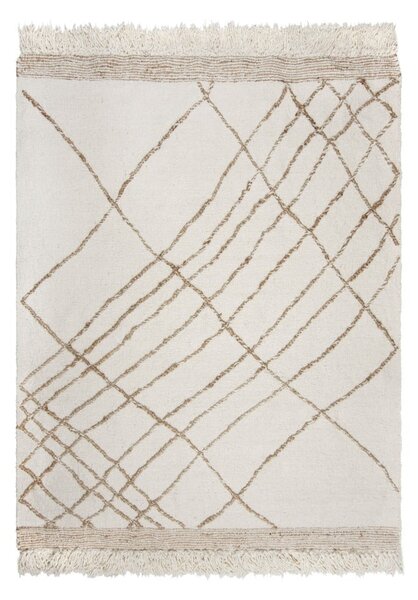 Kremowy dywan z mieszanki wełny tkany ręcznie 120x170 cm Astera Linear – Flair Rugs