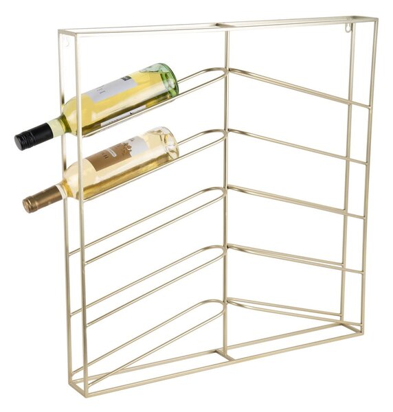 Wiszący metalowy regał na wino w kolorze złota liczba butelek 10 67x66x7,5 cm Cuadro – PT LIVING