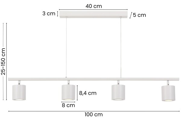 LAMPA WISZĄCA NOWOCZESNA BIAŁA BOLT W4