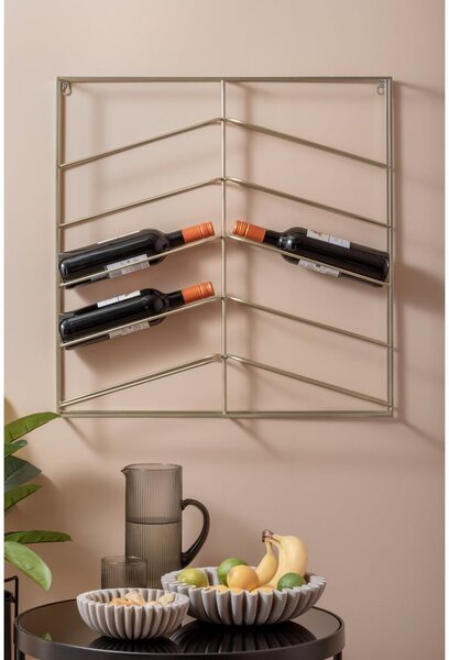 Wiszący metalowy regał na wino w kolorze złota liczba butelek 10 67x66x7,5 cm Cuadro – PT LIVING