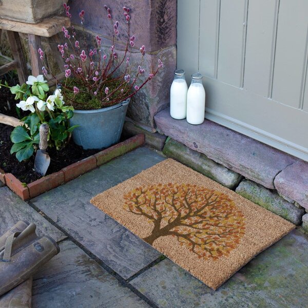 Wycieraczka z włókna kokosowego 40x60 cm Autumnal Tree of Life – Artsy Doormats