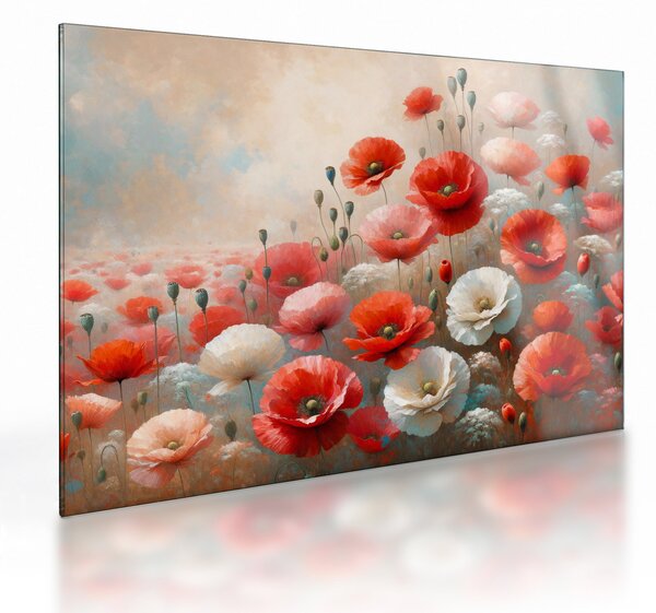 Obraz na szkle - Obraz na szkle z makami (70x50 cm)