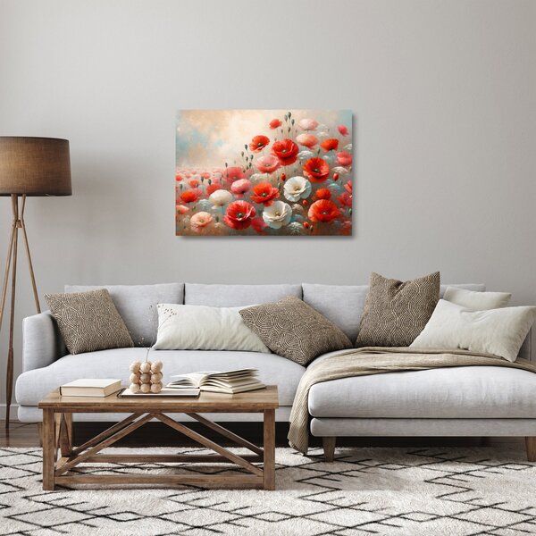Obraz na szkle - Obraz na szkle z makami (70x50 cm)