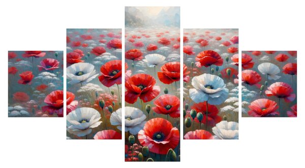 Obraz - Pole maków (125x70 cm)
