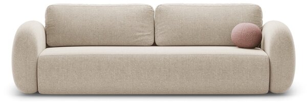Beżowa rozkładana/ze schowkiem sofa z tkaniny szenilowej 262 cm Tonale – Cosmopolitan Design