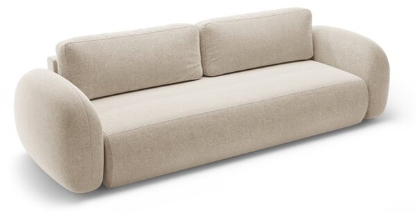 Beżowa rozkładana/ze schowkiem sofa z tkaniny szenilowej 262 cm Tonale – Cosmopolitan Design