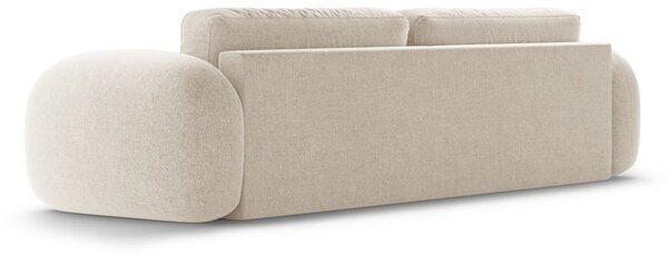 Beżowa rozkładana/ze schowkiem sofa z tkaniny szenilowej 262 cm Tonale – Cosmopolitan Design