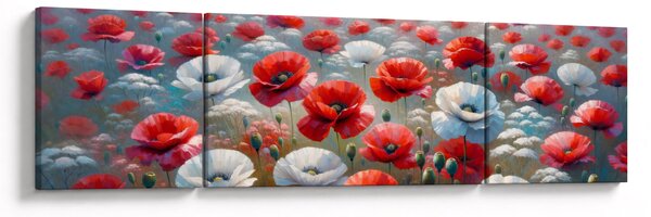 Obraz - Pole maków (170x50 cm)