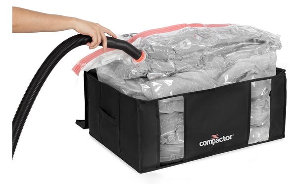 Tekstylne pojemniki do przechowywania ubrań zestaw 2 szt. próżniowe/usztywniane 65x45x27 cm Black Edition – Compactor