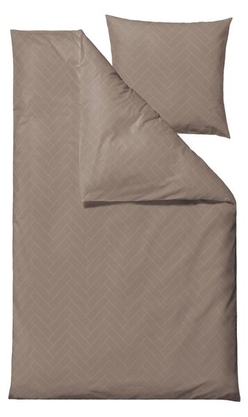 Szarobrązowa adamaszkowa pościel jednoosobowa 140x220 cm Tiles – Södahl