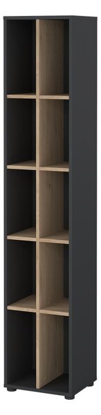 Antracytowo-naturalny regał w dekorze dębu 41x205 cm Sign – Tvilum