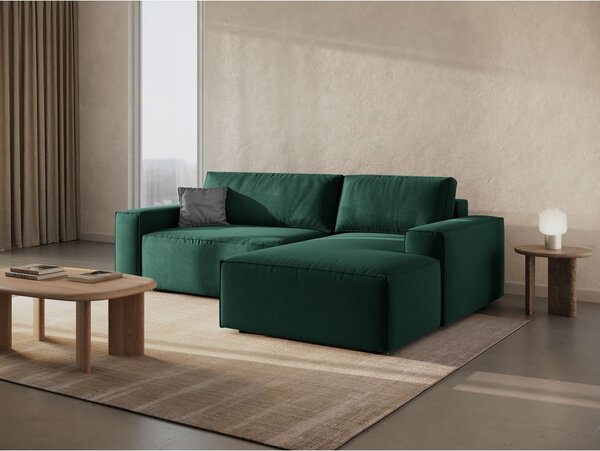 Zielony rozkładany narożnik (prawostronny) Jodie – Micadoni Home