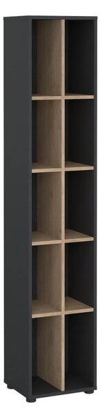Antracytowo-naturalny regał w dekorze dębu 41x205 cm Sign – Tvilum