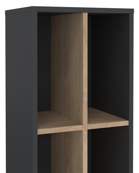 Antracytowo-naturalny regał w dekorze dębu 41x205 cm Sign – Tvilum
