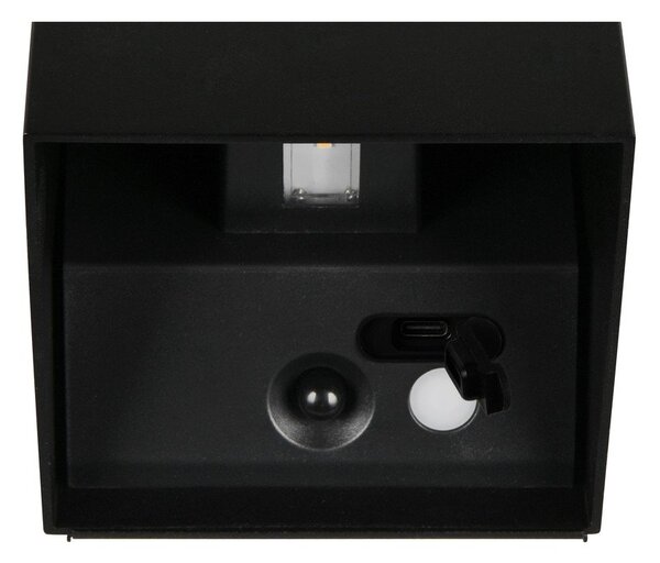 Lampa zewnętrzna ścienna LED z czujnikiem ruchu na USB (wysokość 10 cm) Genie – Reality