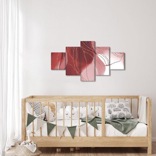 Obraz - Czerwony abstrakcyjny kwiat N⁰1 (125x70 cm)