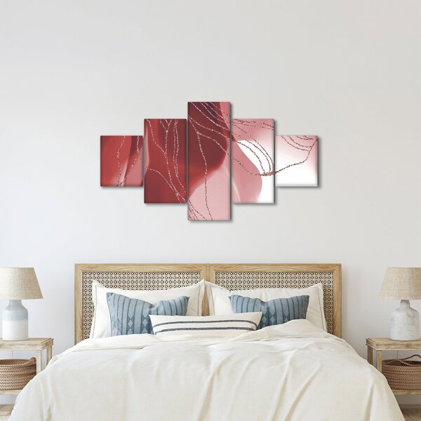 Obraz - Czerwony abstrakcyjny kwiat N⁰1 (125x70 cm)