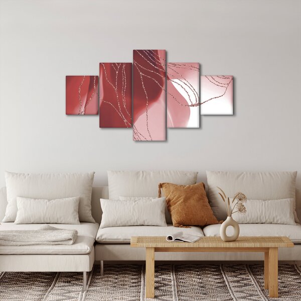 Obraz - Czerwony abstrakcyjny kwiat N⁰1 (125x70 cm)