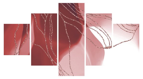Obraz - Czerwony abstrakcyjny kwiat N⁰1 (125x70 cm)