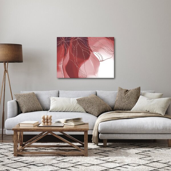 Obraz - Czerwony abstrakcyjny kwiat N⁰1 (70x50 cm)