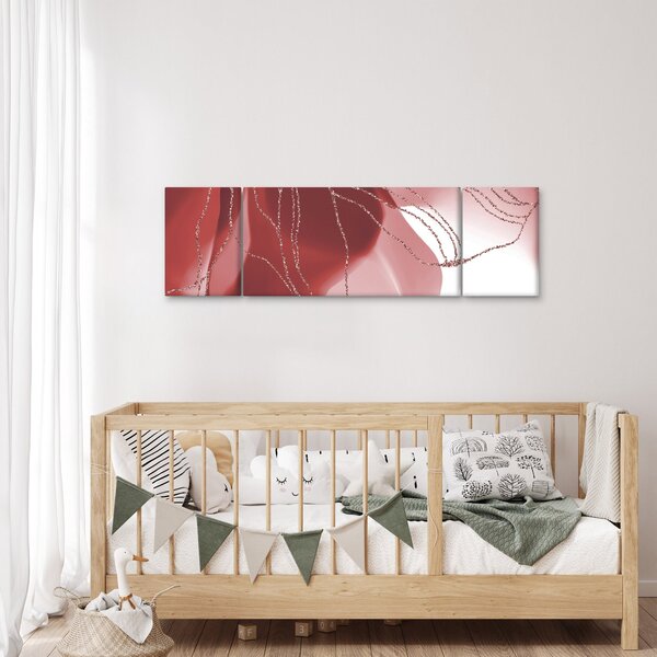 Obraz - Czerwony abstrakcyjny kwiat N⁰1 (170x50 cm)