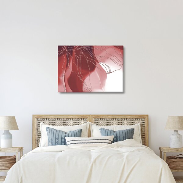 Obraz - Czerwony abstrakcyjny kwiat N⁰1 (70x50 cm)