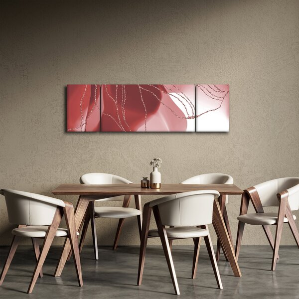 Obraz - Czerwony abstrakcyjny kwiat N⁰1 (170x50 cm)