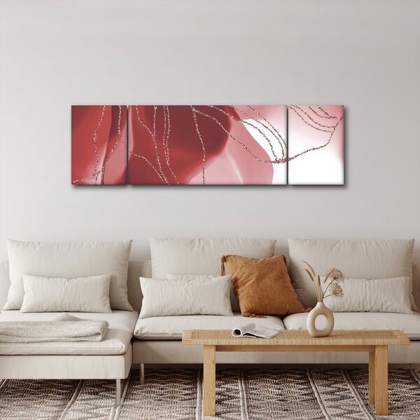 Obraz - Czerwony abstrakcyjny kwiat N⁰1 (170x50 cm)