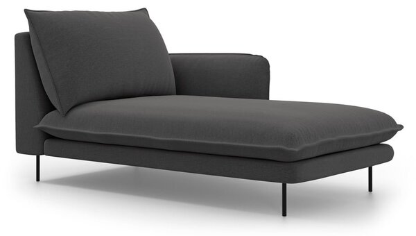 Ciemnoszary szezlong Cosmopolitan Design Vienna, prawostronny