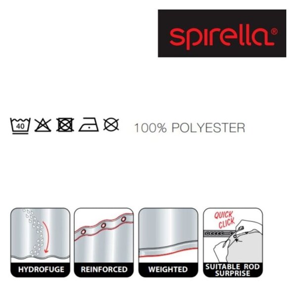 Zasłona prysznicowa 120x200 cm Kos – Spirella