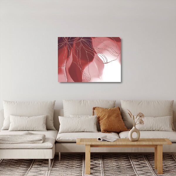 Obraz na szkle - Czerwony abstrakcyjny kwiat N⁰1 (70x50 cm)