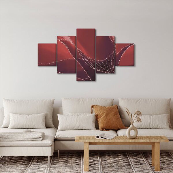 Obraz - Czerwony abstrakcyjny kwiat N⁰2 (125x70 cm)