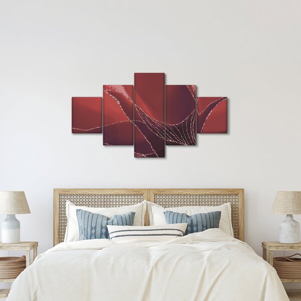 Obraz - Czerwony abstrakcyjny kwiat N⁰2 (125x70 cm)