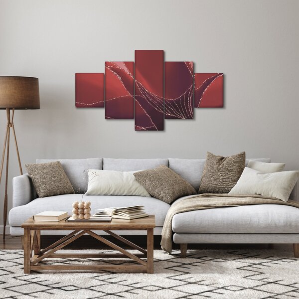 Obraz - Czerwony abstrakcyjny kwiat N⁰2 (125x70 cm)